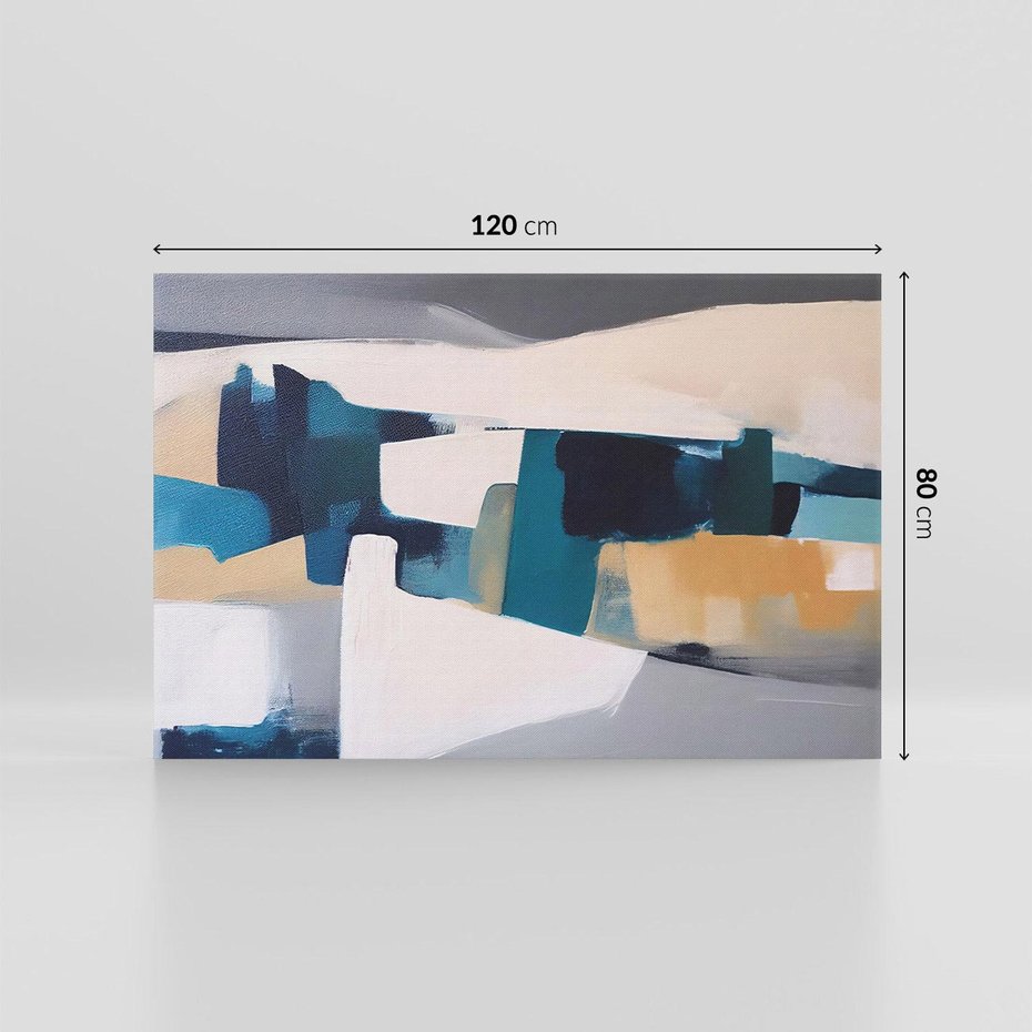 Obraz na płótnie 120x80 - Turkusowe Maźnięcia - obraz, abstrakcja