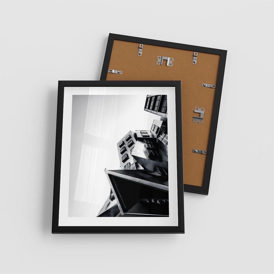 Plakat w ramie 40x50 - Czarno-Biały Świat - architeltura, surowość - rama czarna