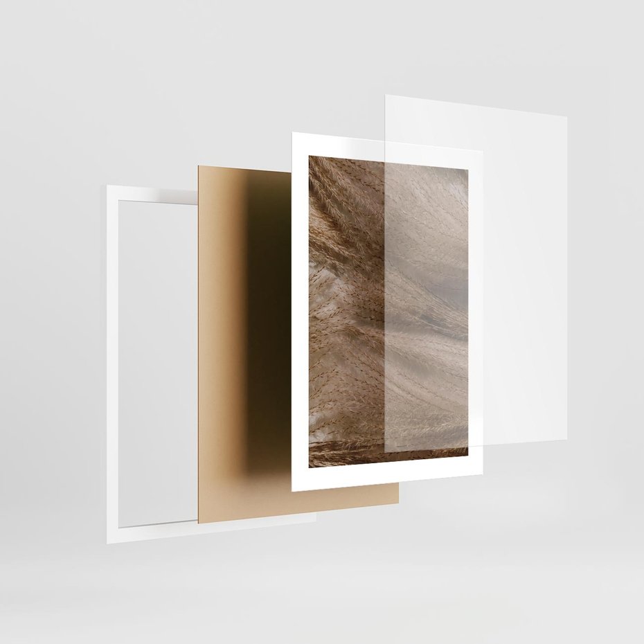 Plakat w ramie 30x40 - Pampasowy Brąz - suche trawy, trawa pampasowa - rama biała