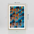 Plakat w ramie 50x70 - Trójwymiarowa Gra - geometryczna, 3D - rama drewno
