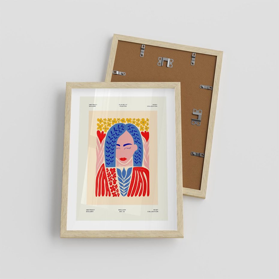 Plakat w ramie 30x40 - Impulsy Czasu - kobieca sztuka, abstrakcja - rama drewno