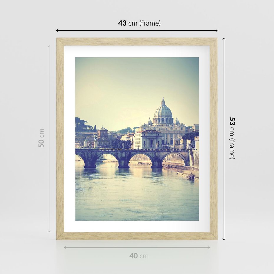 Plakat w ramie 40x50 - Urok włoskiego miasta - Włochy, miasto - rama drewno