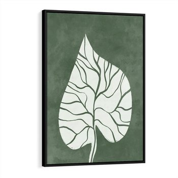 Obraz w ramie 70x100 - Migotliwe Wnętrze Zieleni - zielony plakat, roślinne motywy - rama czarna