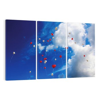 Obraz na płótnie 120x80 - Balony - Serca na niebie - balony, serca