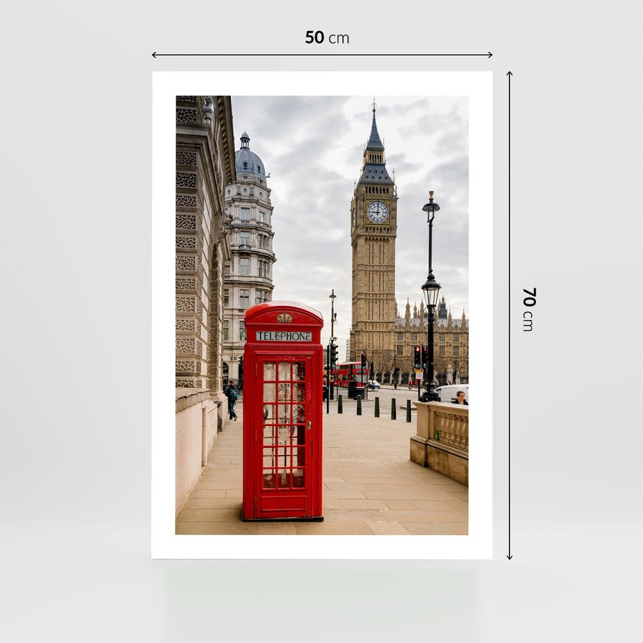 Plakat bez ramy 50x70 - Symbol Big Benu - Londyn, budka