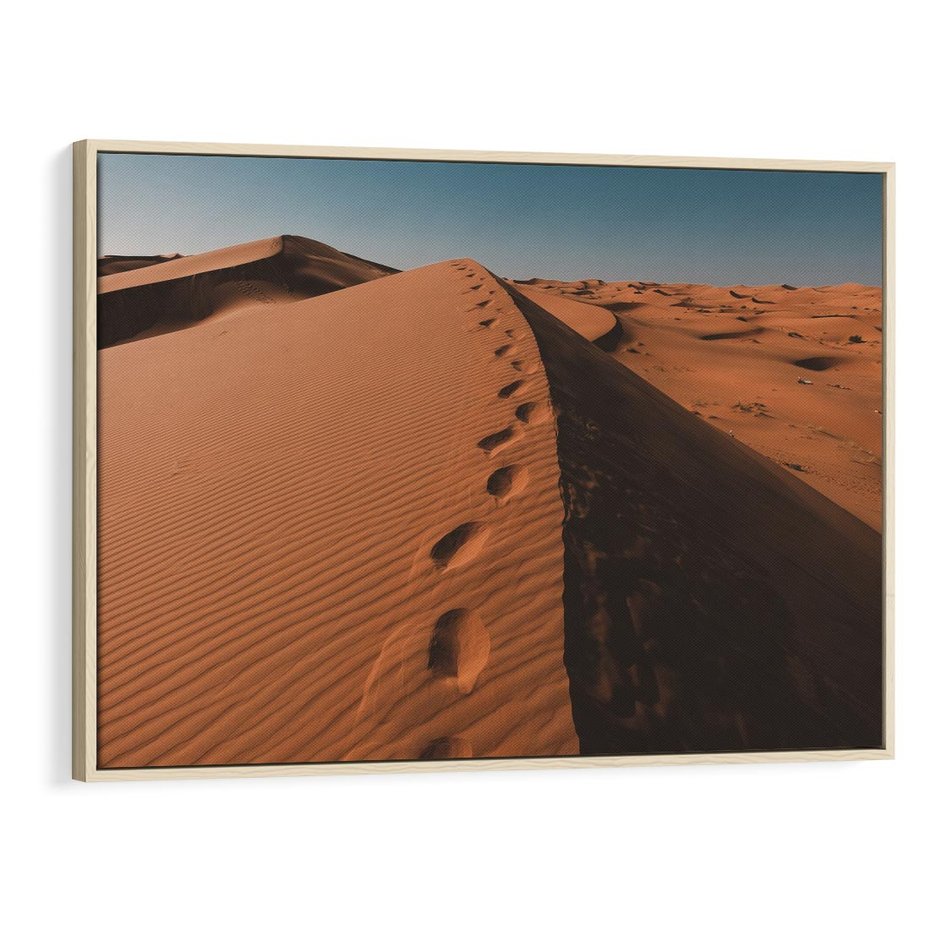 Obraz w ramie 120x80 - Piasek pustyni w ogniu - pustynia, piasek - rama drewno