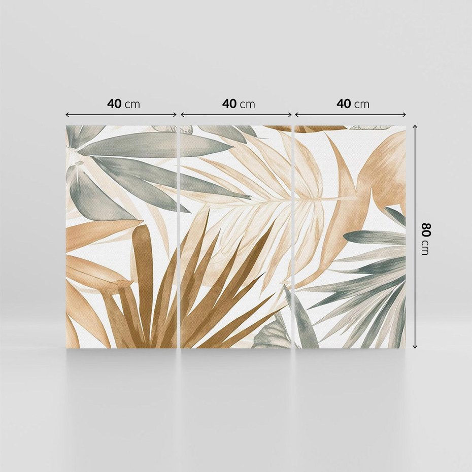 Obraz na płótnie 120x80 - Liście w Akwareli - akwarela, malowane liście