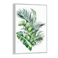 Obraz w ramie 80x120 - Piękno Złotej Rośliny - złote, liście - rama biała