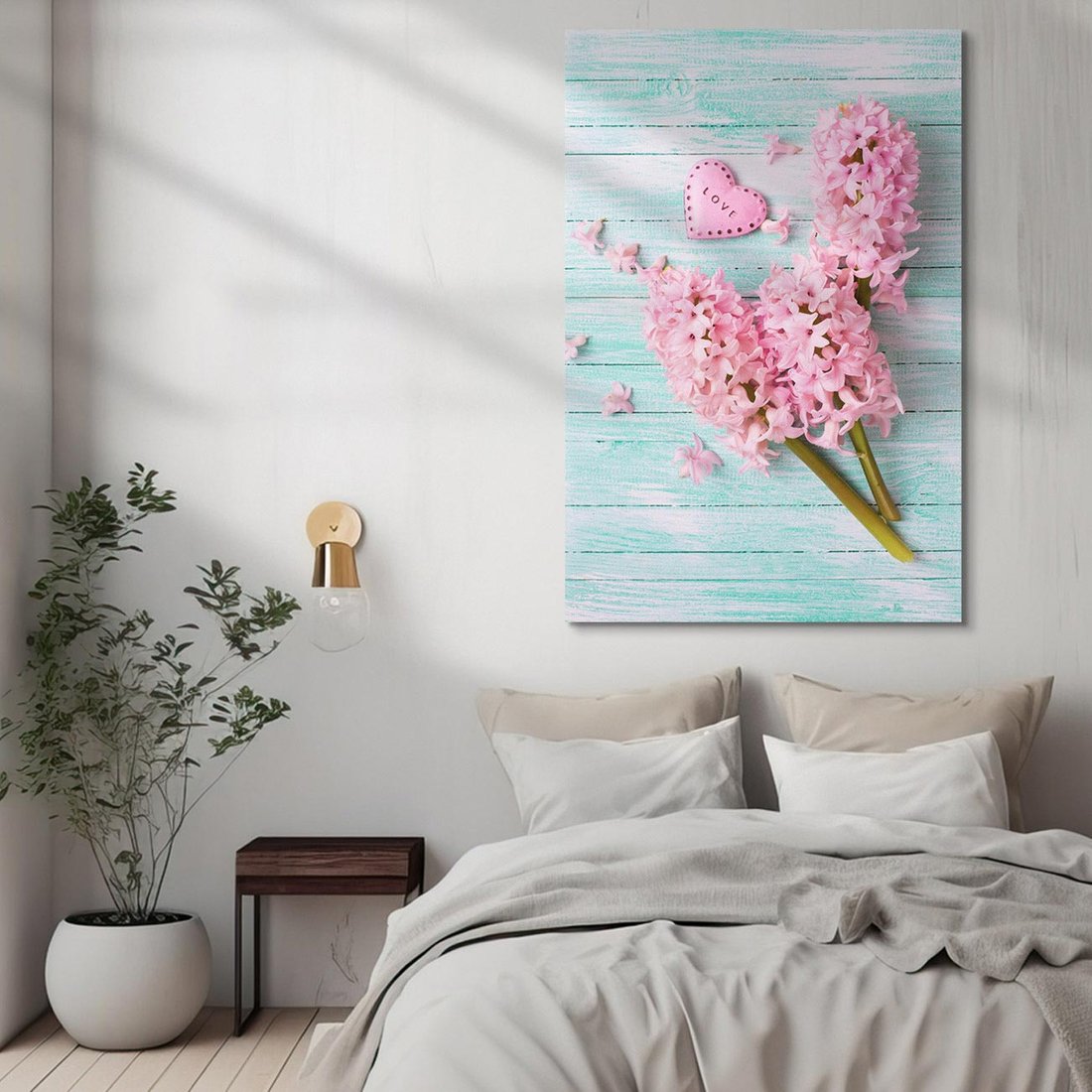 Obraz na płótnie 50x70 - Hiacynty w Kwiatowej Kompozycji - hiacynty, kwiaty