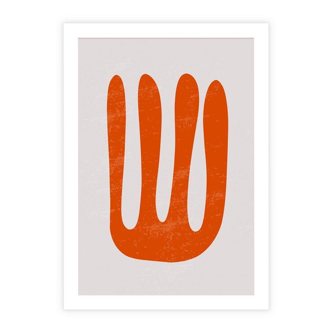 Plakat bez ramy 30x40 - Eksploracja Nowego Światła - abstrakcyjna pomarańczowa forma, minimalizm