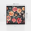 Obraz w ramie 50x50 - Labirynty melancholii - akwarelowe, pastelowe kwiaty na czarnym tle - rama czarna