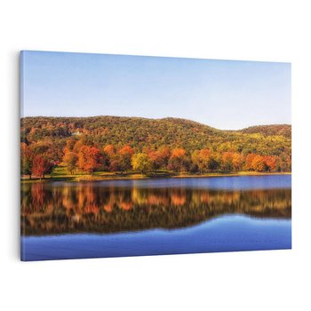 Obraz na płótnie 120x80 - Jezioro w lesie - jezioro, las