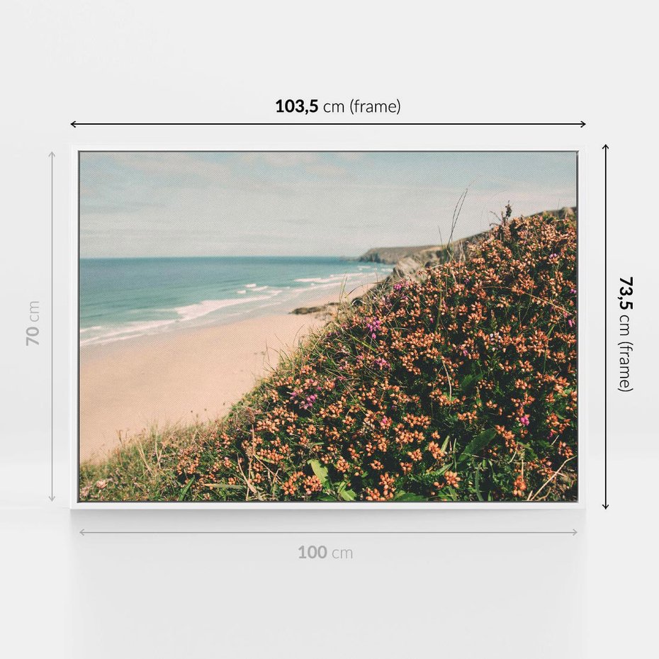 Obraz w ramie 100x70 - Perspektywa Klifu - fotografia, ocean - rama biała