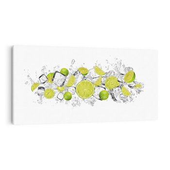 Obraz na płótnie 140x70 - Rześkość i smak - limonki, lód