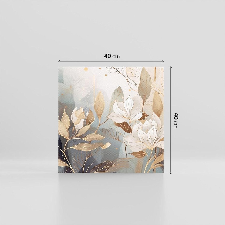 Obraz na płótnie 40x40 - Ekspresjonistyczny deszcz uczuć - grafika, złote kwiaty