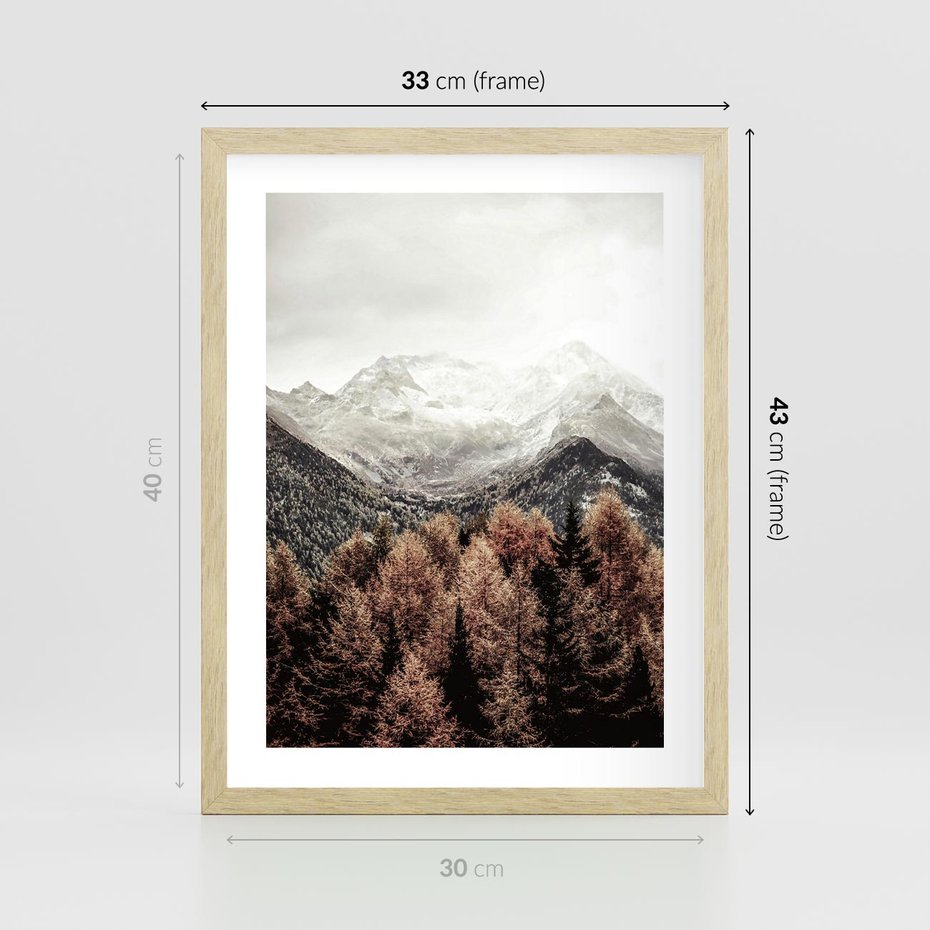 Plakat w ramie 30x40 - Jesienna Przyroda - góry, jesień - rama drewno