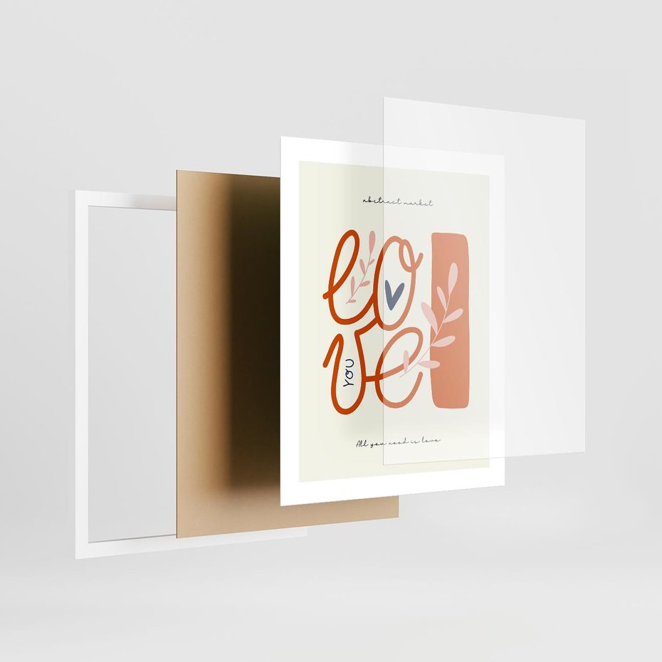 Plakat w ramie 40x50 - Pastelowa Siła Miłości - miłość, love - rama biała
