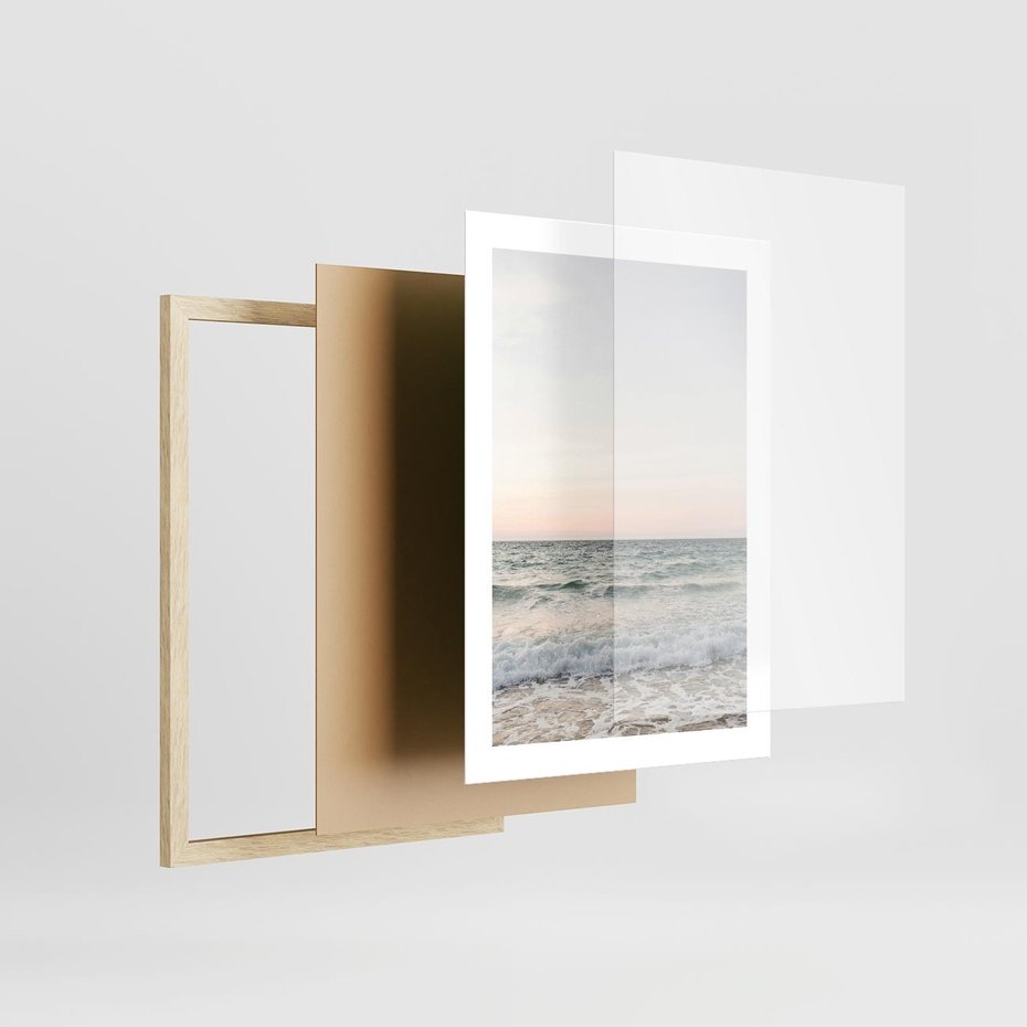 Plakat w ramie 30x40 - Morze i Fale - morze, fale - rama drewno