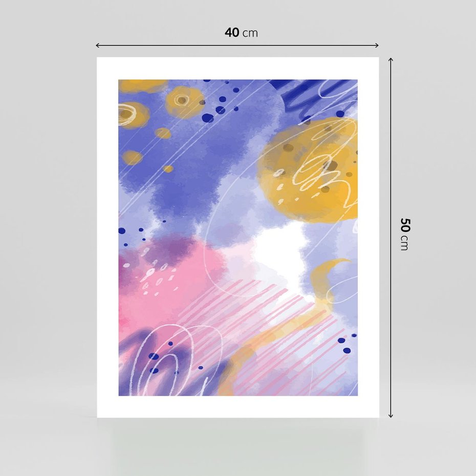 Plakat bez ramy 40x50 - Rozbijające Plamy - abstrakcyjny plakat, pastelowe kolory