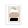 Plakat w ramie 30x40 - Zgeometryzowane Kształty - modernistyczny plakat, obłe kształty - rama biała