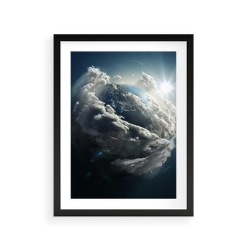 Plakat w ramie 50x70 - Chmurowa aura nad horyzontem - atmosfera, chmury - rama czarna