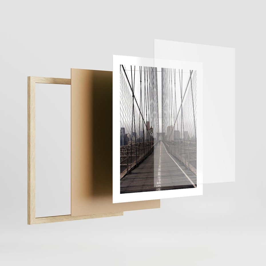 Plakat w ramie 40x50 - Nowoczesna Linia - most, nowoczesna - rama drewno