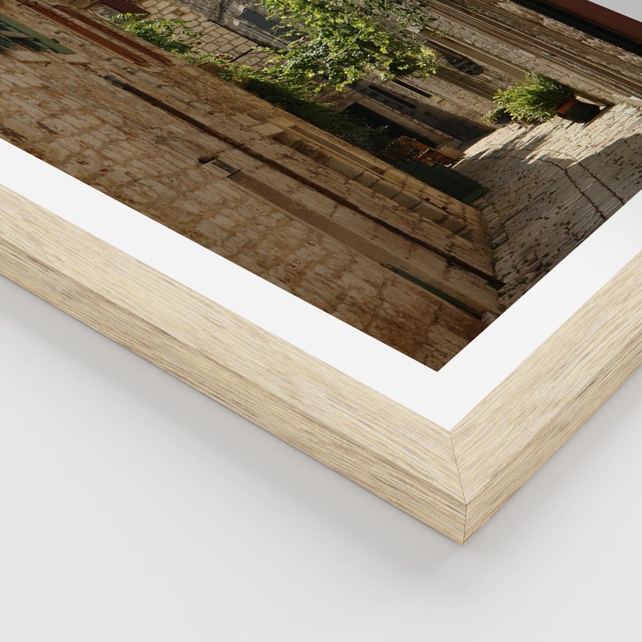 Plakat w ramie 40x50 - Urokliwa włoska uliczka - włoska, uliczka - rama drewno