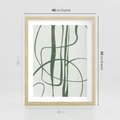 Plakat w ramie 40x50 - Zielony Spokój - zielona abstrakcja, spokojny plakat - rama drewno