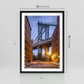 Plakat w ramie 50x70 - Most w mieście - most, miasto - rama czarna