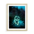 Plakat w ramie 50x70 - Siła i wdzięk natury - wilk, husky - rama drewno