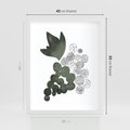 Plakat w ramie 40x50 - Grono Abstrakcji - minimalistyczny plakat, winogrona - rama biała