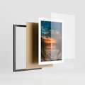 Plakat w ramie 30x40 - Magia zachodu słońca na plaży - zachód, słońca - rama czarna