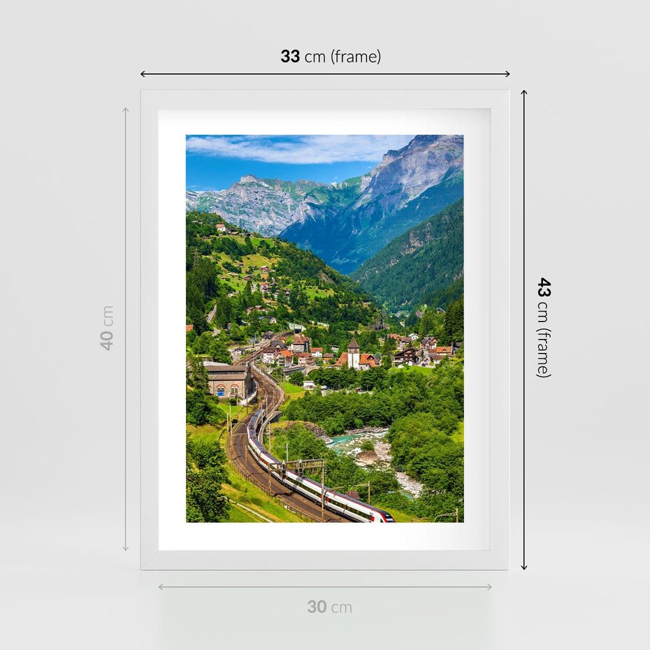 Plakat w ramie 30x40 - Magiczne Horyzonty - pejzaż, perspektywa - rama biała