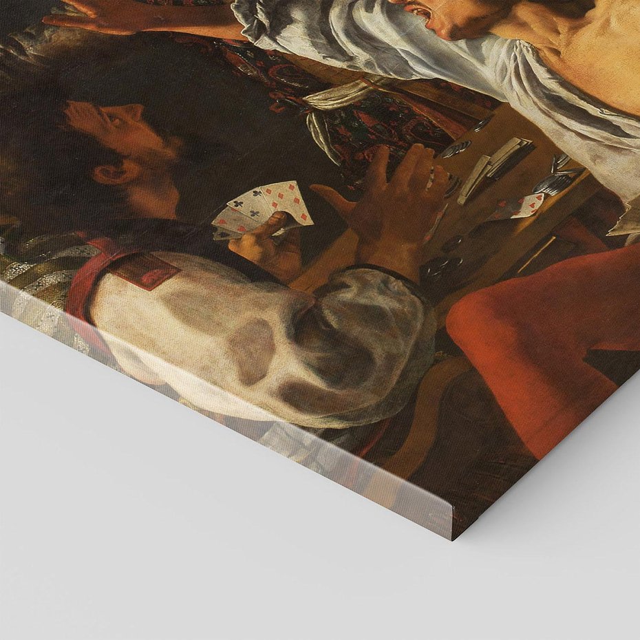 Obraz na płótnie 70x50 - Card and Backgammon Players (ok. 1595), Caravaggio - reprodukcja, obraz na płótnie