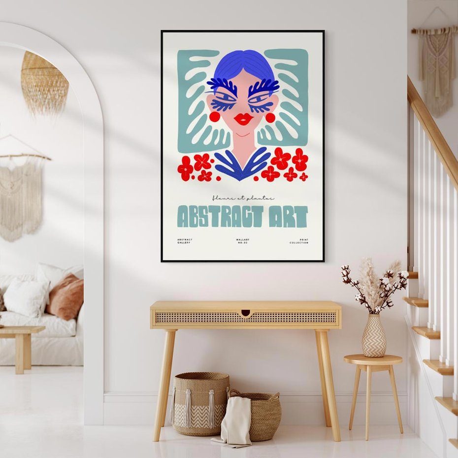 Obraz w ramie 50x70 - Podróżne Impulsy - abstrakcja, kobieta - rama czarna