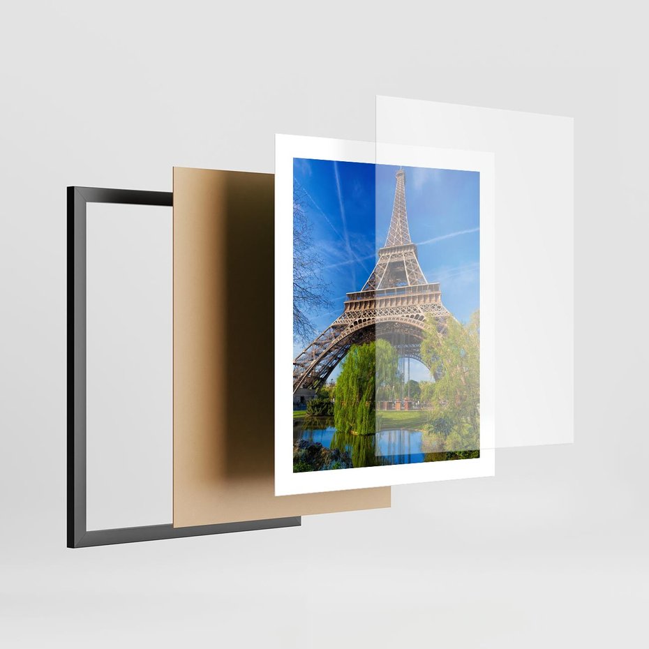 Plakat w ramie 40x50 - Wieża Eiffla w Paryżu - Eiffla, Paryż - rama czarna