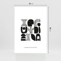 Plakat bez ramy 21x30 - Taniec Dziwacznych Kresek - minimalistyczny plakat, czarno biały