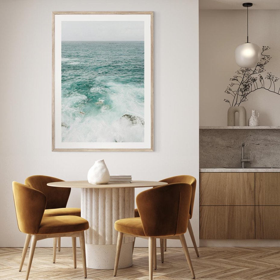 Plakat w ramie 30x40 - Wzburzony Żywioł - morze, ocean - rama drewno