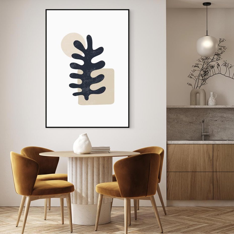 Obraz w ramie 70x100 - Opowieść Przenikających Energii - inspiracja mattise, abstrakcja - rama czarna