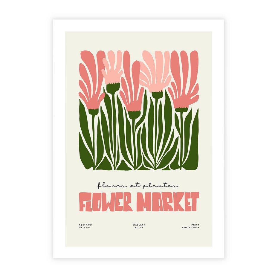 Plakat bez ramy 30x40 - Symfonia Kolorowych Kształtów - nowoczesna grafika, kwiatowa kompozycja