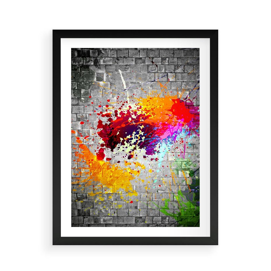 Plakat w ramie 50x70 - Ekspresja Graffiti - farba, graffiti - rama czarna