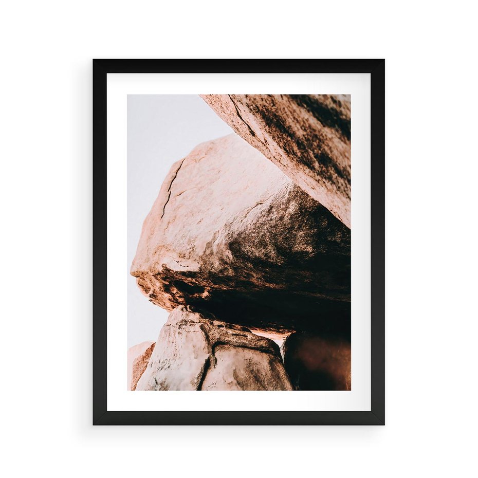 Plakat w ramie 40x50 - Tekstura Brązu - skały, głazy - rama czarna