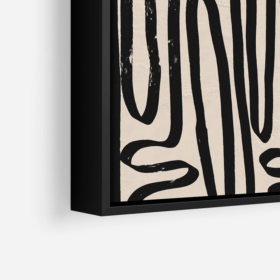 Obraz w ramie 70x100 - Podróżne Wibracje Serca - abstrakcyjny obraz, proste linie - rama czarna