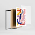 Plakat w ramie 30x40 - Abstrakcyjne Dialogi - abstrakcyjny kolorowy obraz, kolorowe linie - rama czarna