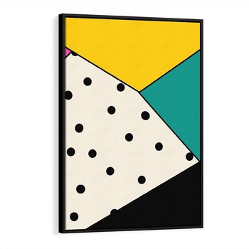 Obraz w ramie 50x70 - Wesołe Geometryczne Kształty - geometryczne kształty, abstrakcja - rama czarna