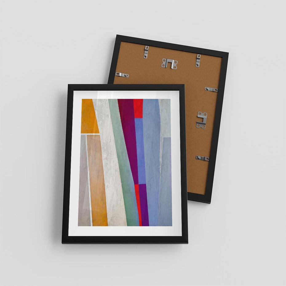 Plakat w ramie 30x40 - Księga Ukrytych Odbić - abstrakcyjne dziwne kształty, olejny obraz - rama czarna