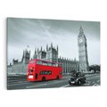 Obraz na płótnie 70x50 - Ikony Londynu: Autobus i Big Ben - Londyn, autobus