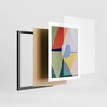 Plakat w ramie 30x40 - Taniec Subtelnych Odbić - abstrakcyjne geometryczne kształty, olejny obraz - rama czarna