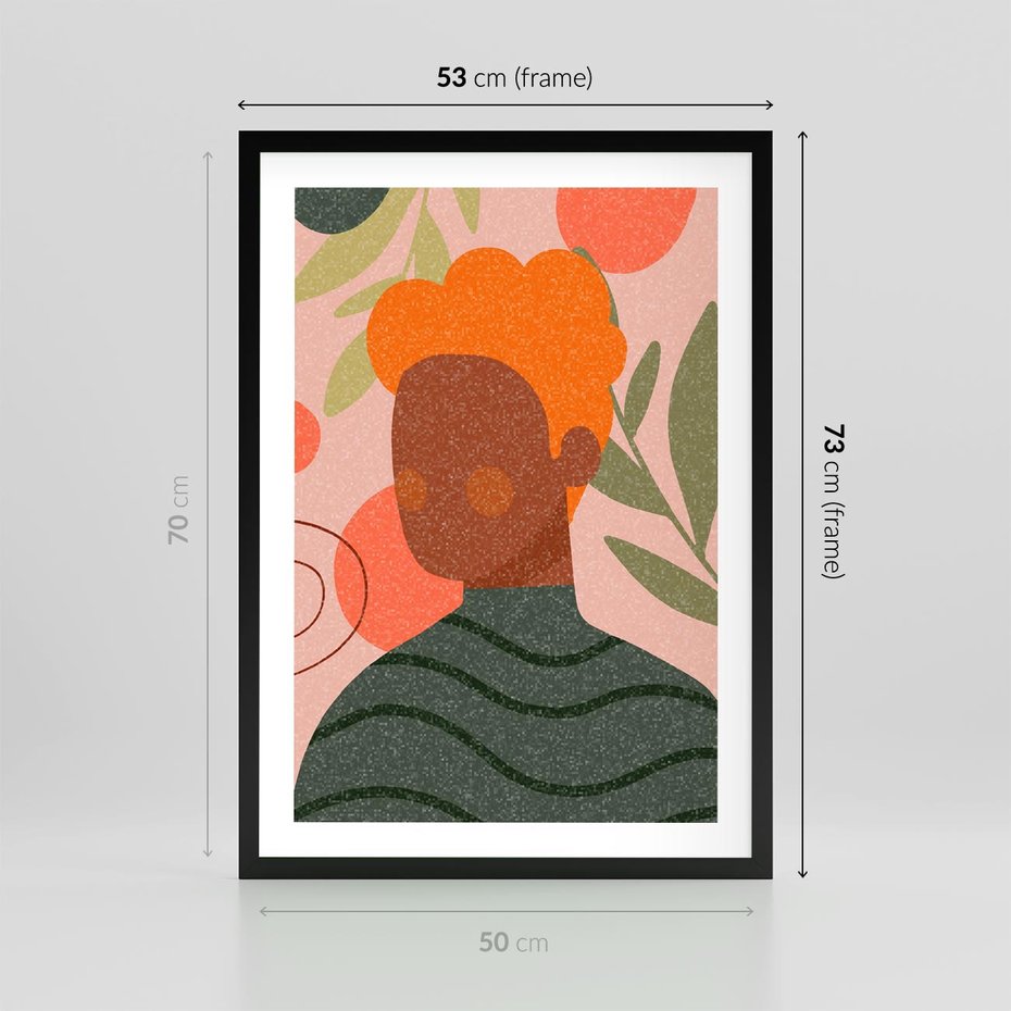 Plakat w ramie 50x70 - Kobieca Przestrzeń - nowoczesny plakat, styl retro - rama czarna
