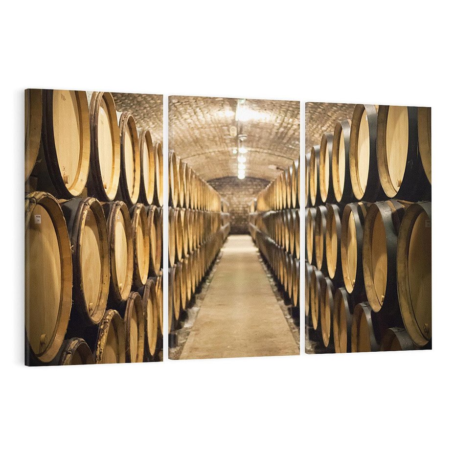 Obraz na płótnie 120x80 - Winniczka - winnica, beczki